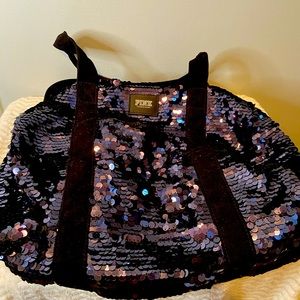 Blue Sequined PINK Victoria’s Secret Tote